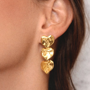 Margot Heart Earrings in Gold