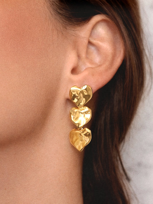 Margot Heart Earrings in Gold
