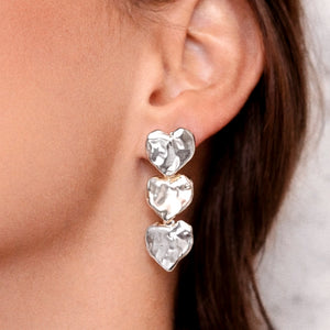 Margot Heart Earrings in Silver