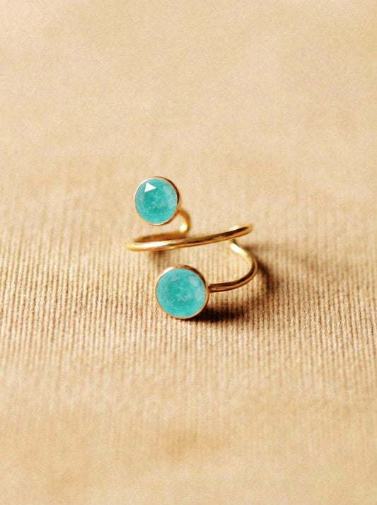 Unique Amazonite Ring in Gold