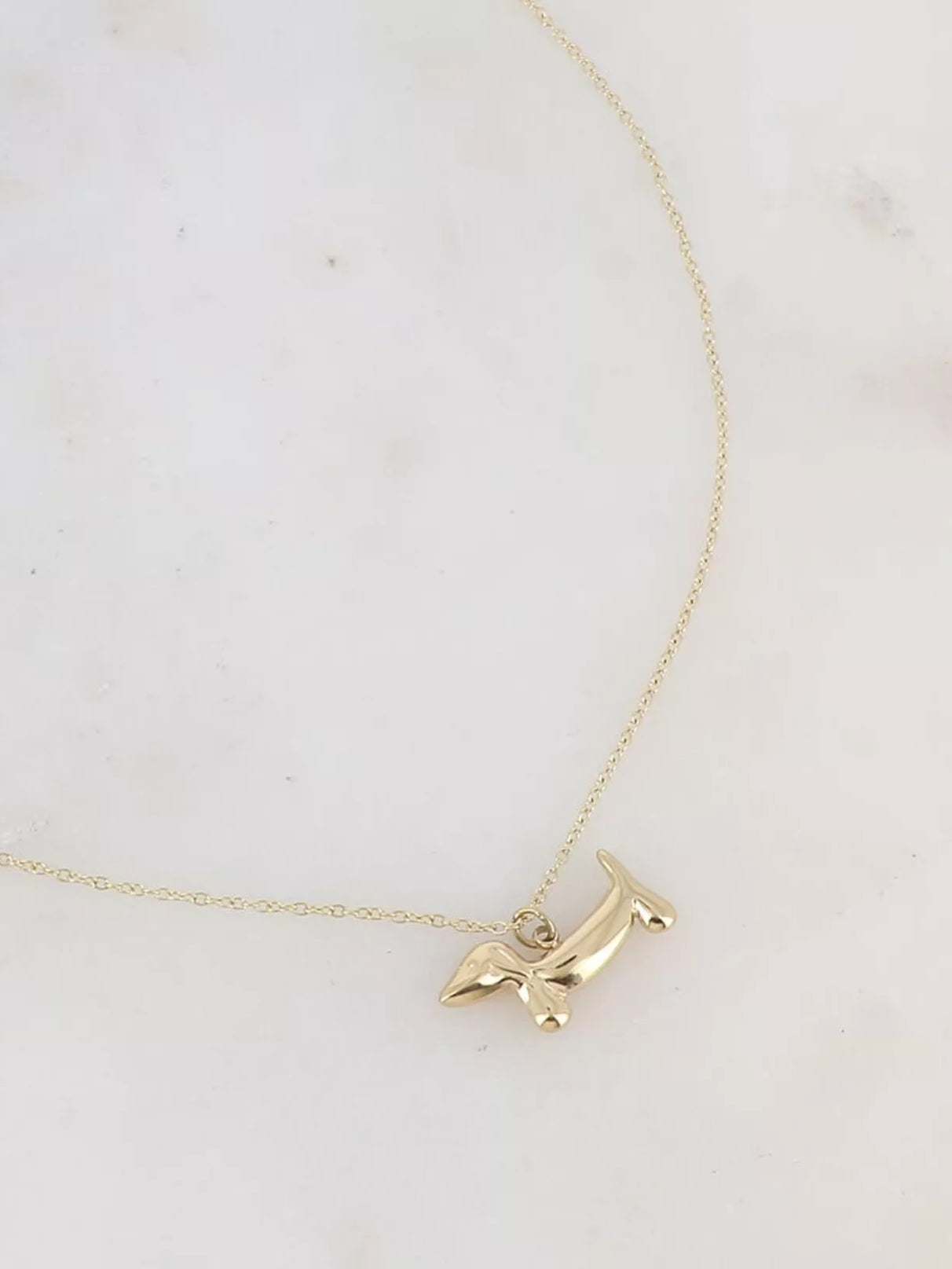 Dachshund Necklace in Gold