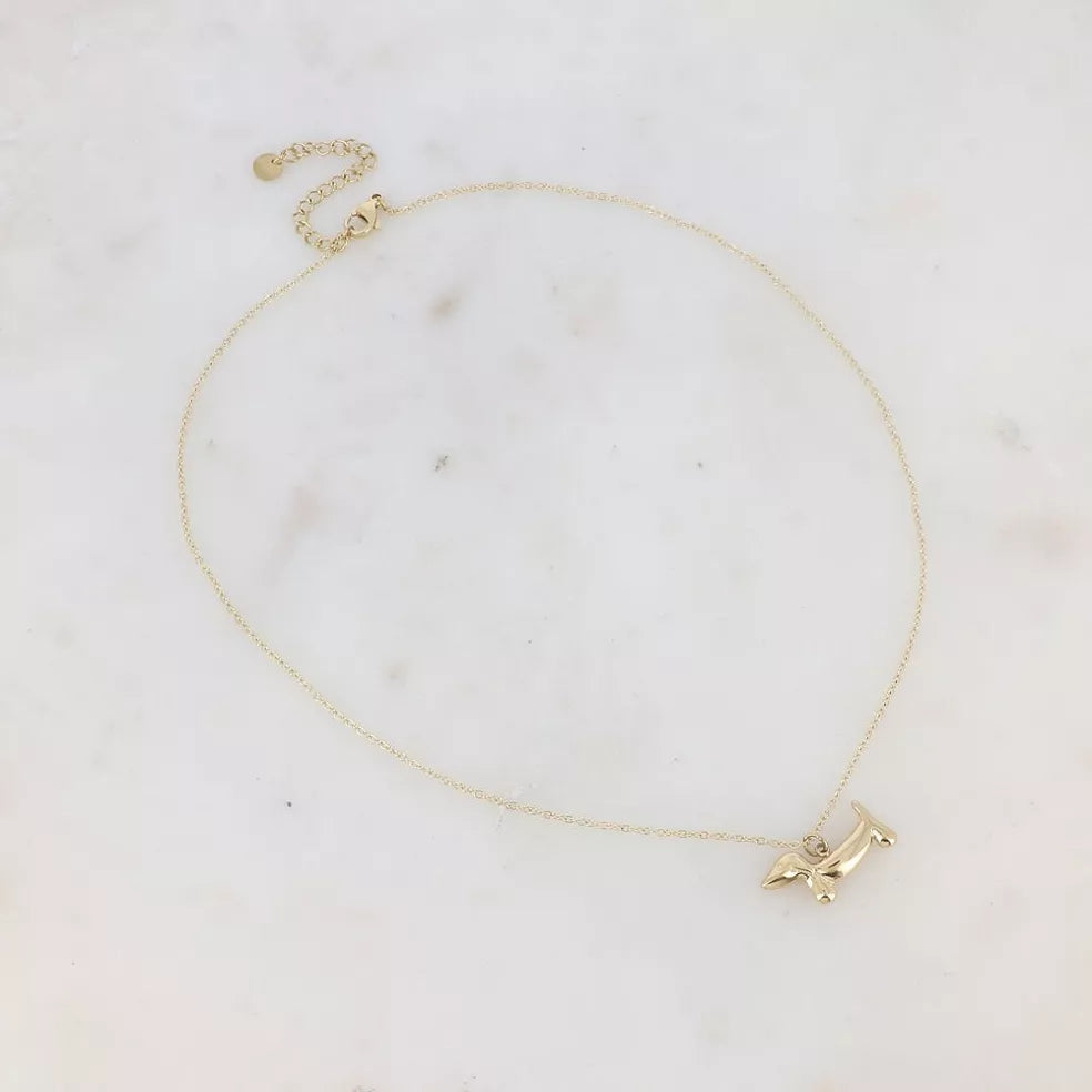 Dachshund Necklace in Gold