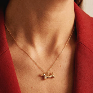 Dachshund Necklace in Gold