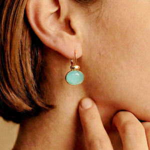 Timeless Swarovski Stone Hoops / Blue