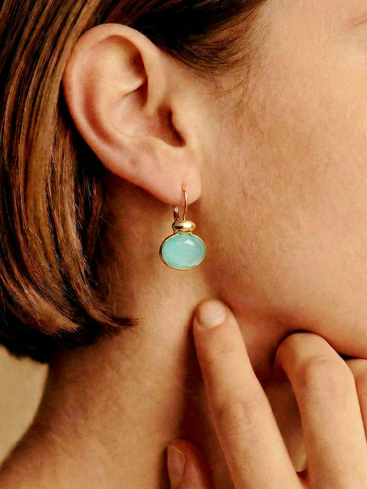 Timeless Swarovski Stone Hoops / Blue