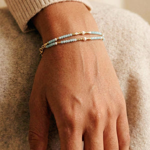 Amazonite Gemstone Bracelet in Blue / Gold