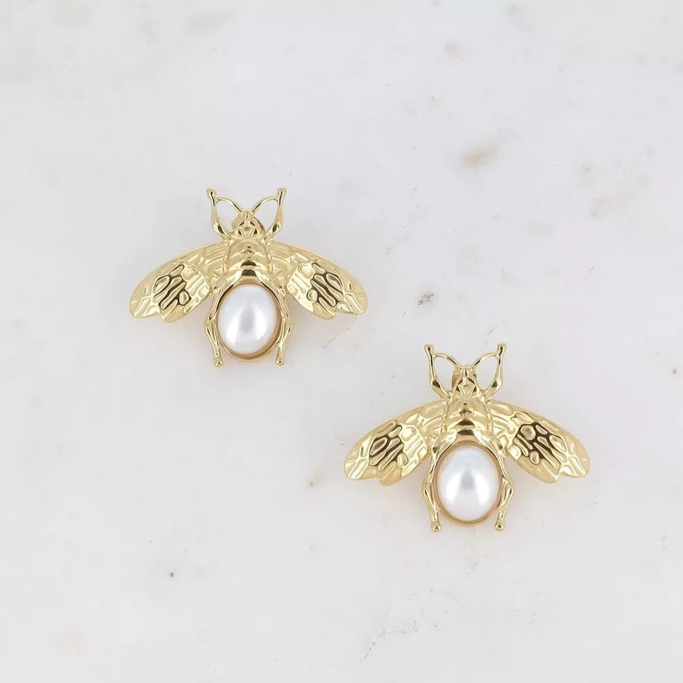 Vintage Style Large Bee Earrings