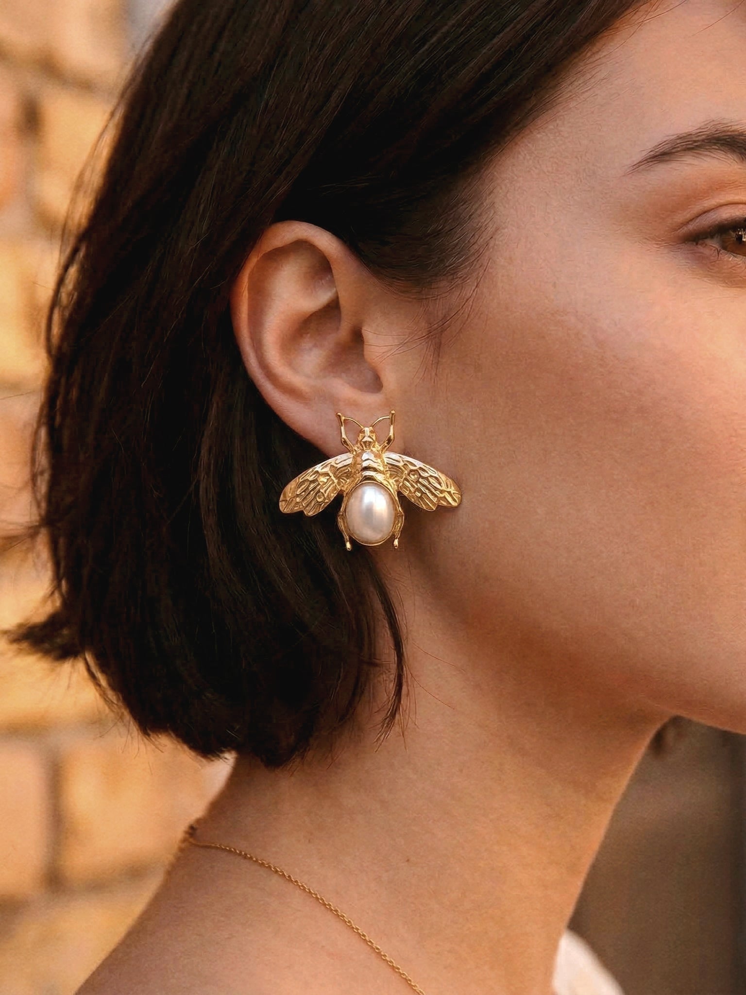 Vintage Style Large Bee Earrings