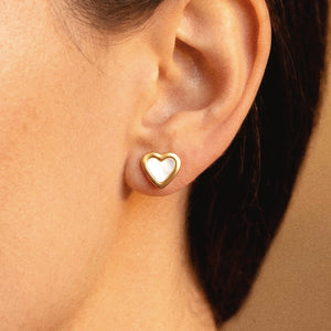 Mother of Pearl Heart Earrings