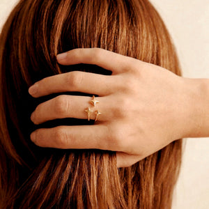 Ester Open Star Ring in Gold