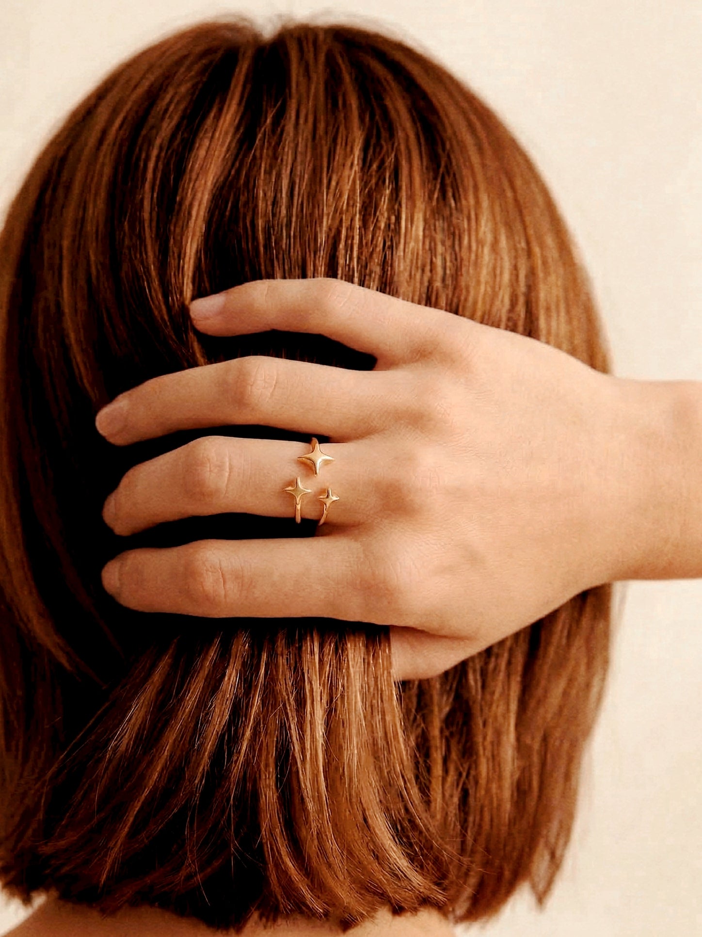 Ester Open Star Ring in Gold