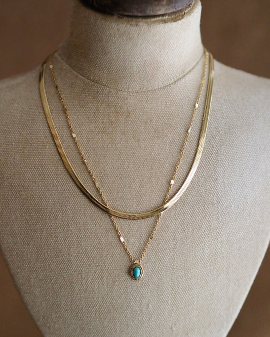 Gemma Gemstone Necklace in Blue