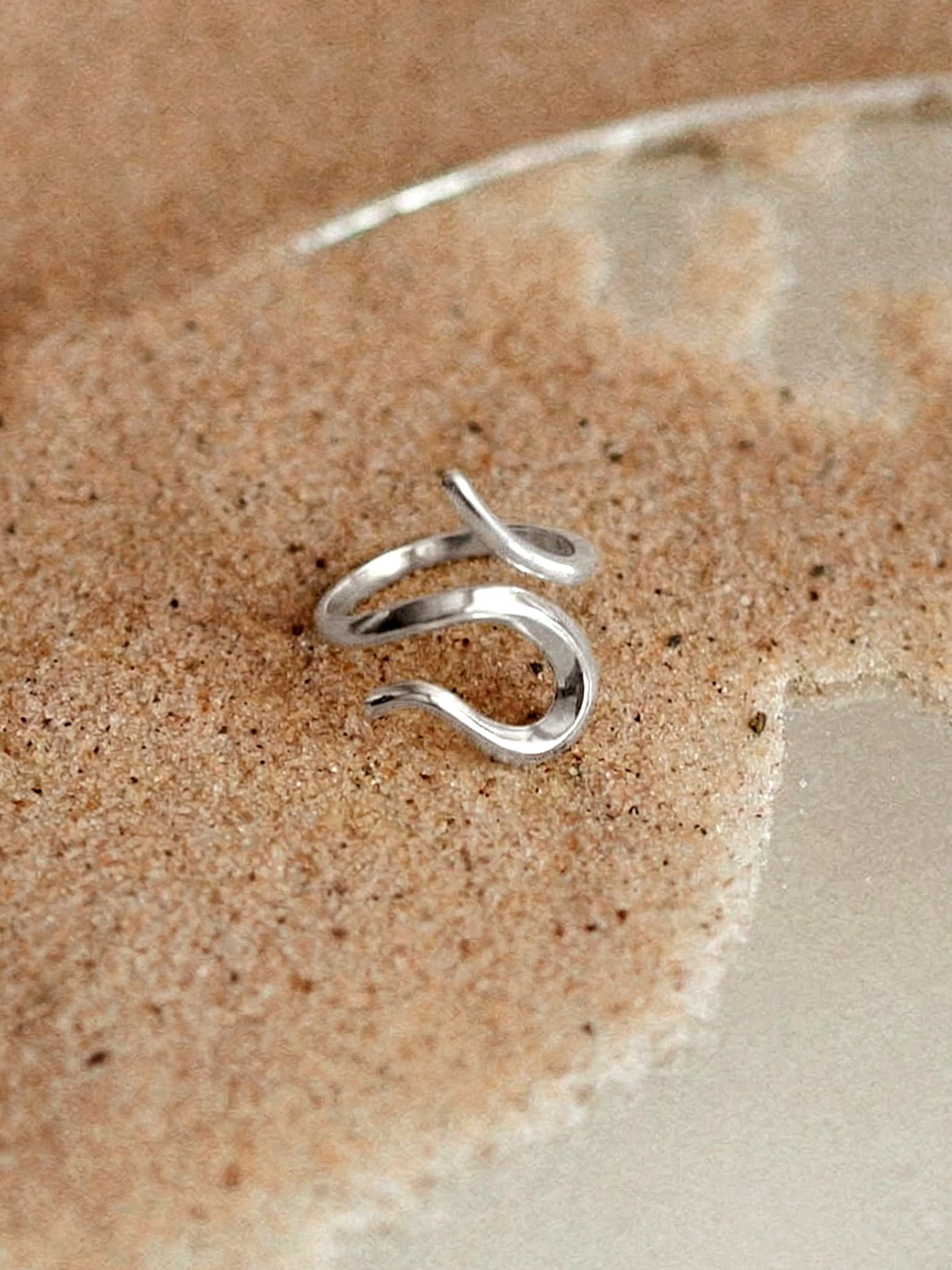 Lucienne Smooth Snake Ring in Silver