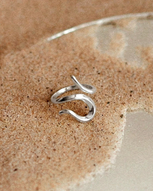 Lucienne Smooth Snake Ring in Silver