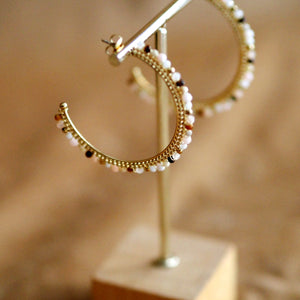 Large Gemstone Hoops