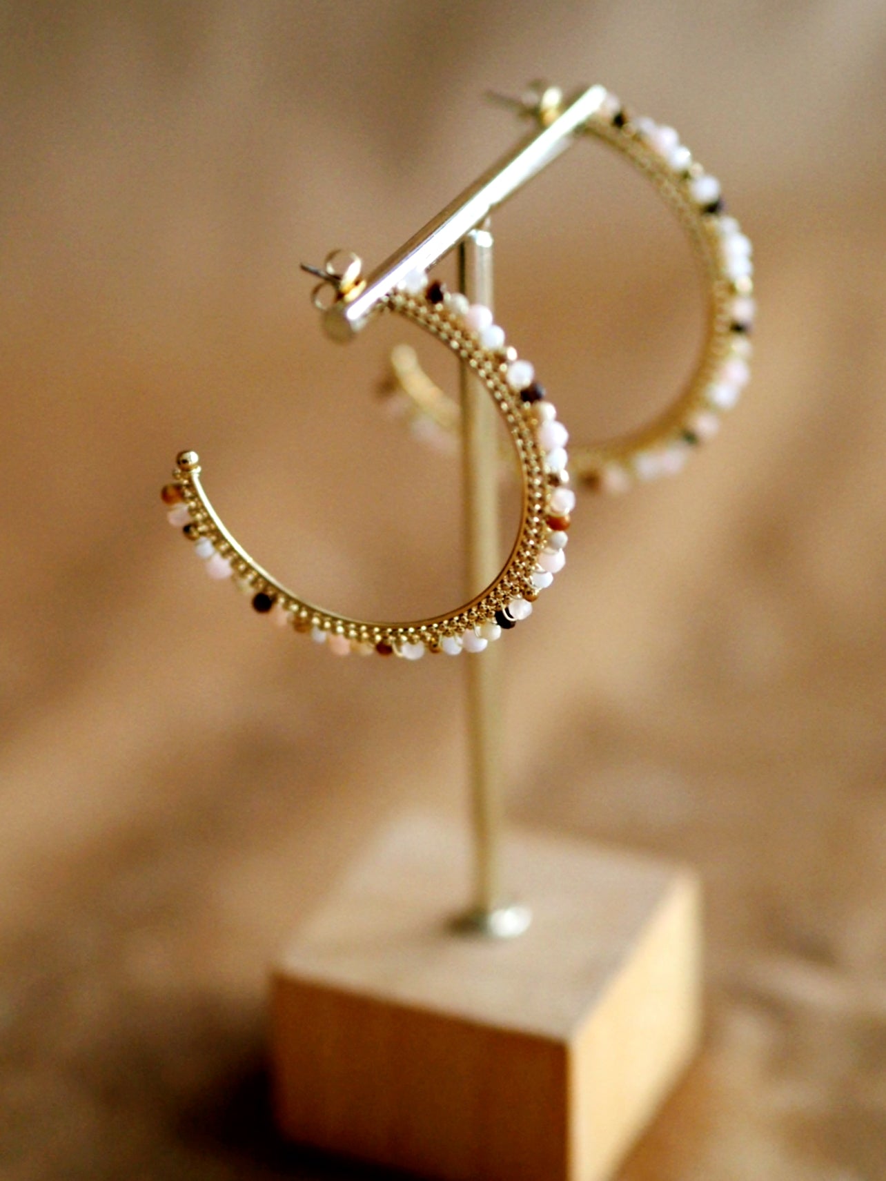 Large Gemstone Hoops