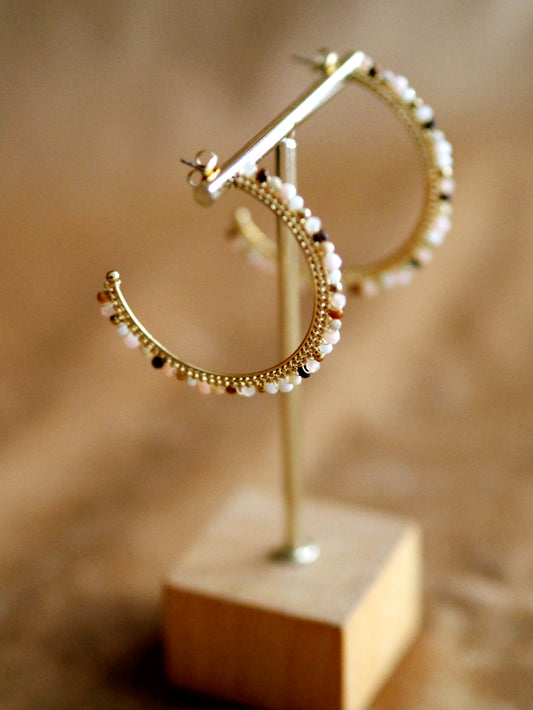 Large Gemstone Hoops