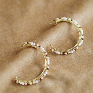 Large Gemstone Hoops
