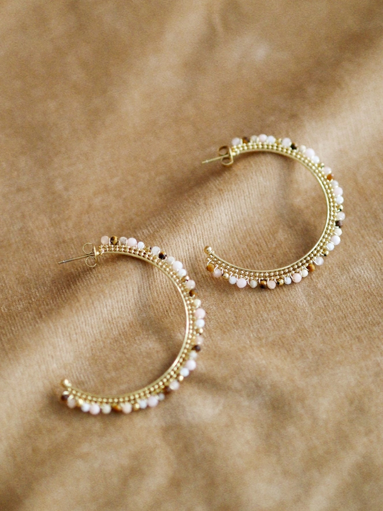 Large Gemstone Hoops