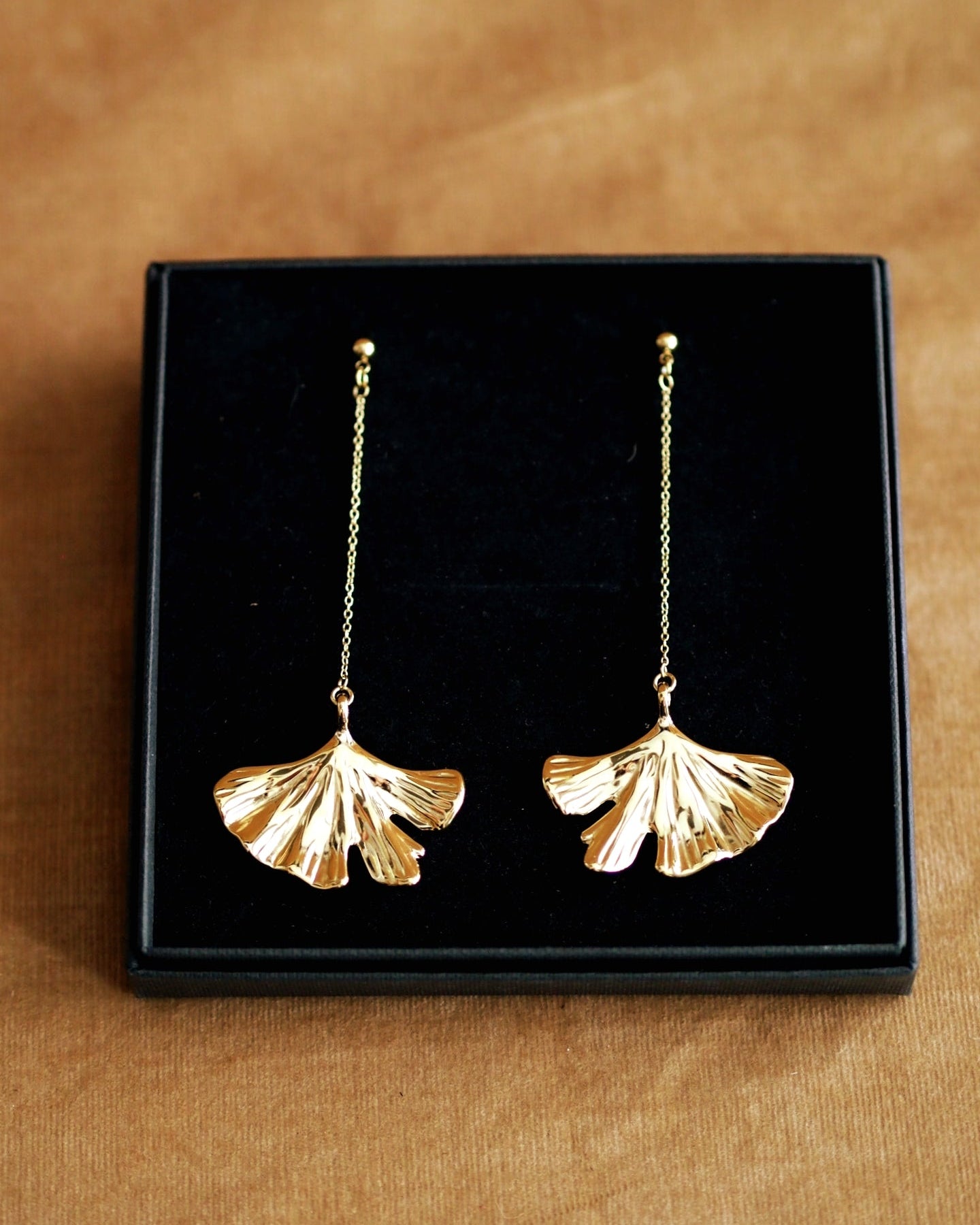 Ginkgo Leaf Earrings On Chain