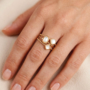 Trilogy Pearl Ring in Gold