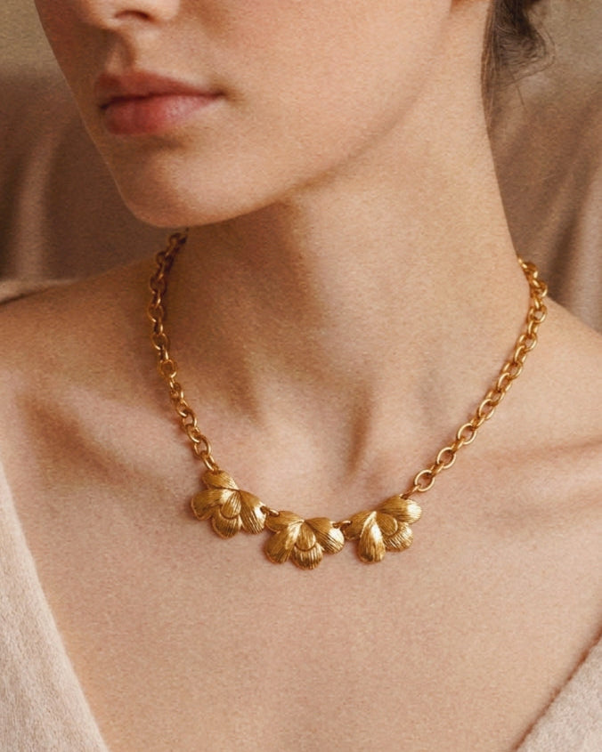 Camelia Necklace in Gold
