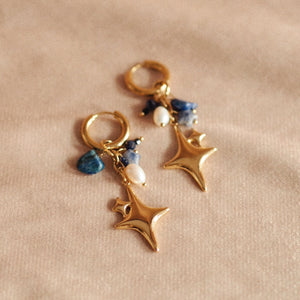 Creole Earrings Northern Stars in Gold
