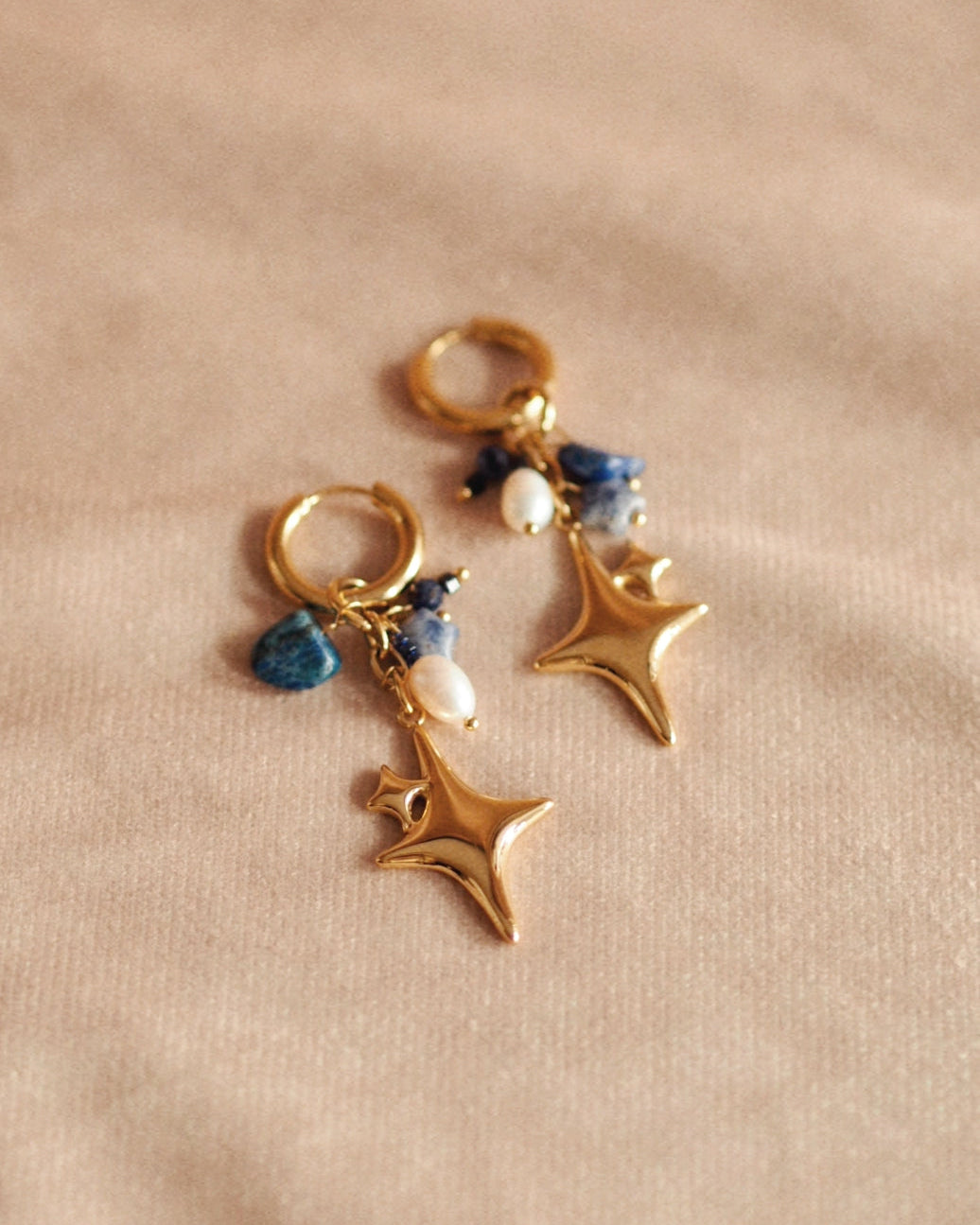 Creole Earrings Northern Stars in Gold