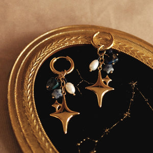 Creole Earrings Northern Stars in Gold