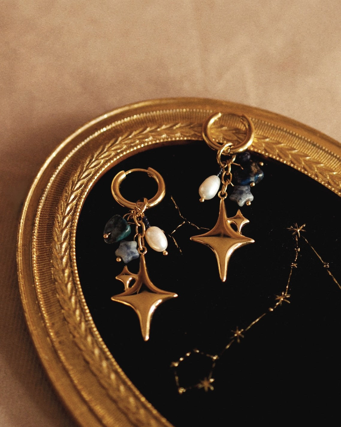 Creole Earrings Northern Stars in Gold