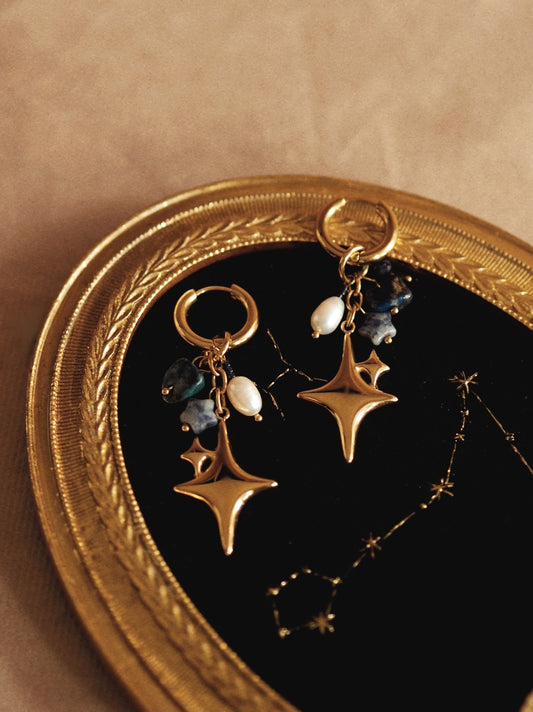 Creole Earrings Northern Stars in Gold