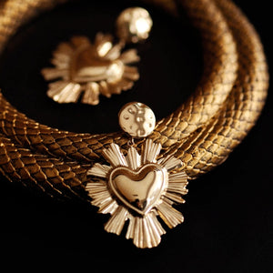 Sacré Heart Earrings in Gold
