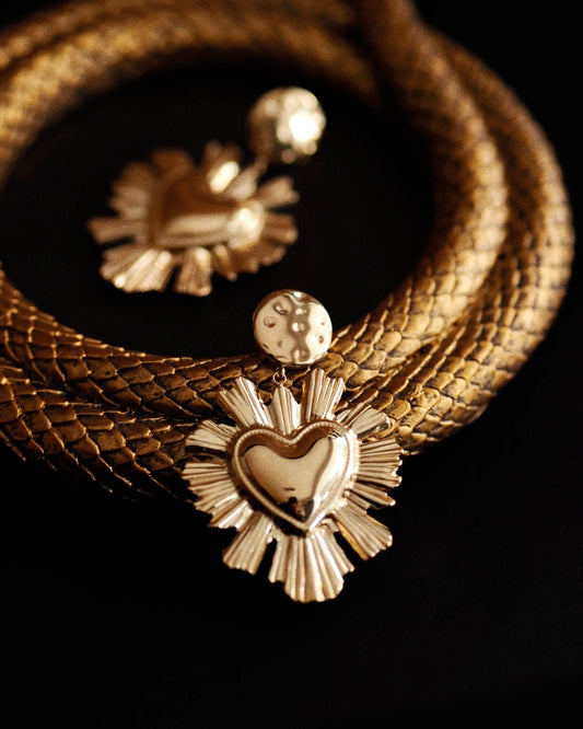 Sacré Heart Earrings in Gold