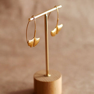 Ginkgo Leaf Earrings in Gold
