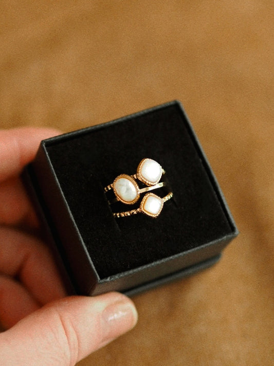 Trilogy Pearl Ring in Gold