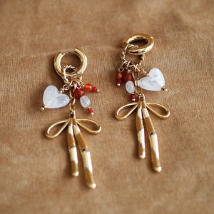 Manon Heart & Bow Earrings