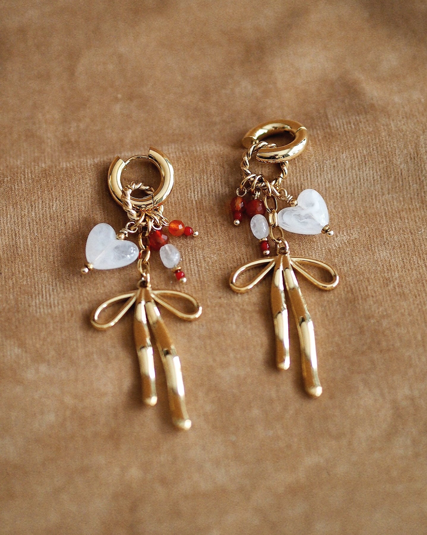 Manon Heart & Bow Earrings