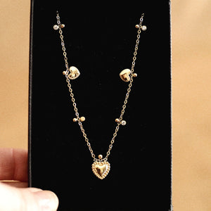 Belle Heart Necklace in Gold