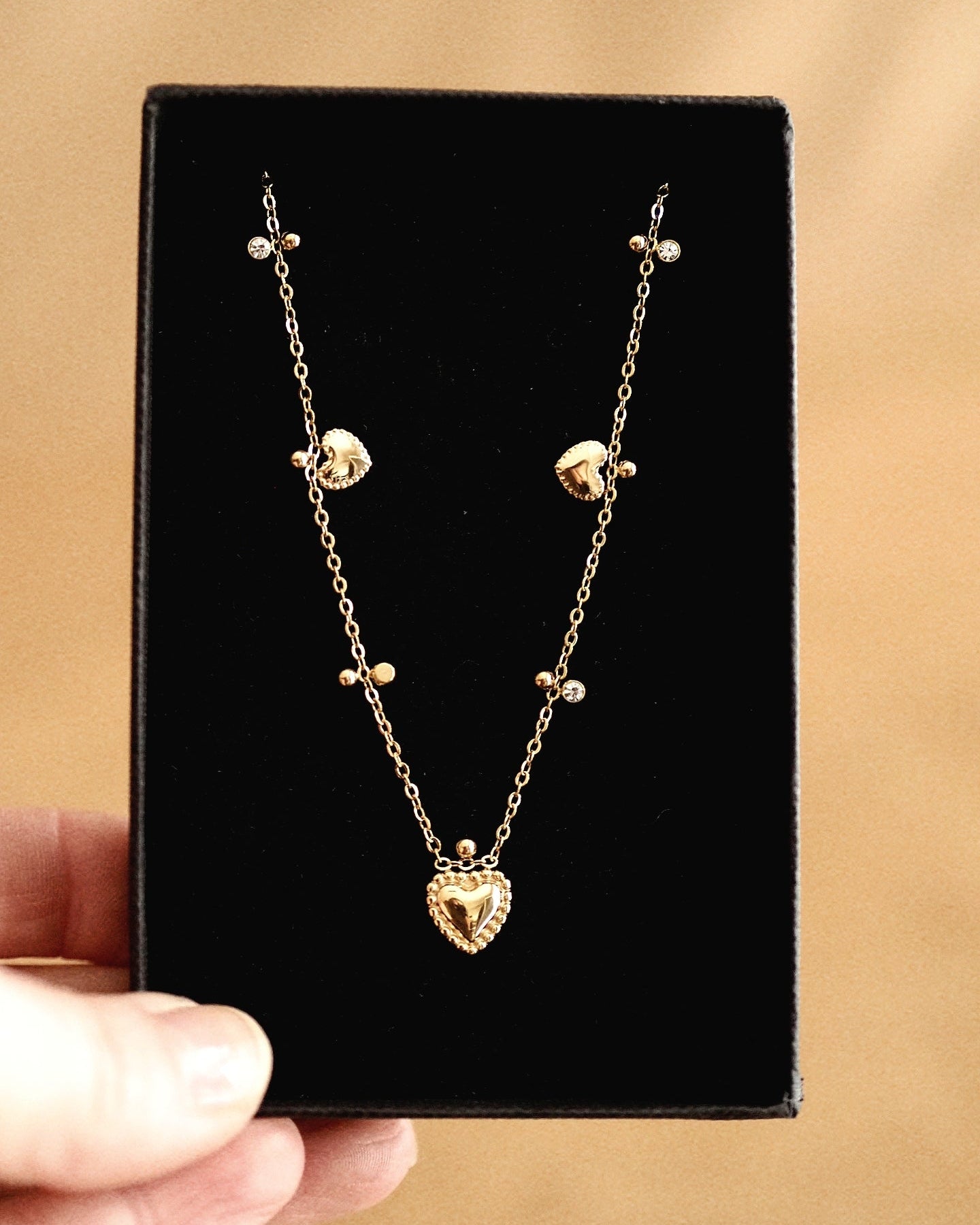 Belle Heart Necklace in Gold