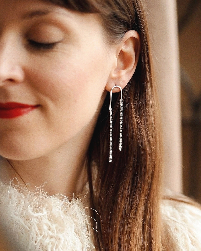 Delicate Zirconia Earrings in Silver