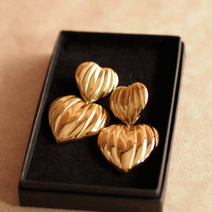Kardia Heart Earrings in Gold