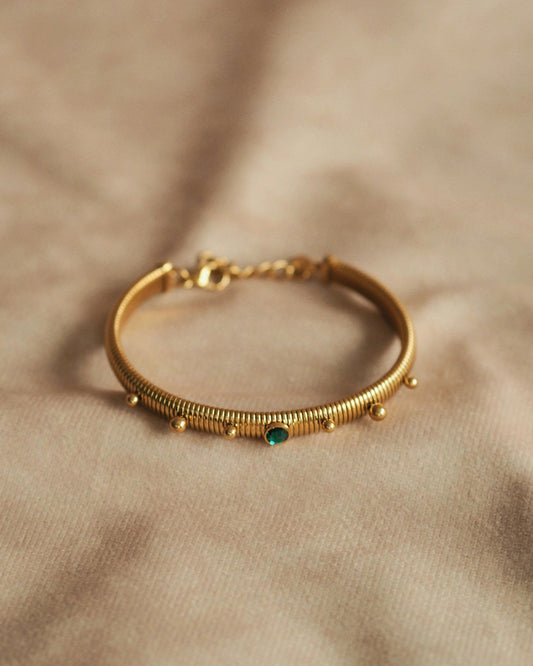 Unique Aldona Bracelet in Green and Gold