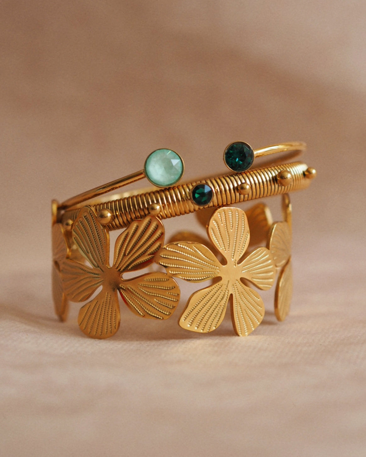 Unique Aldona Bracelet in Green and Gold