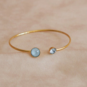 Swarovski Adjustable Bangle in Light Blue and Gold