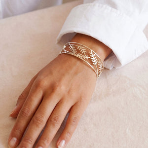 Olivia Adjustable Bangle in Silver