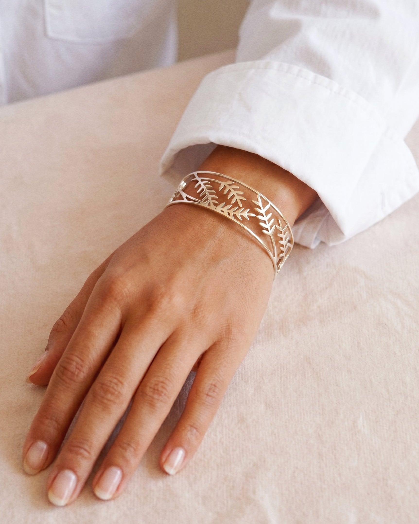 Olivia Adjustable Bangle in Silver