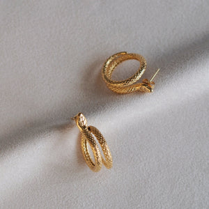 Elegant Snake Studs in Gold