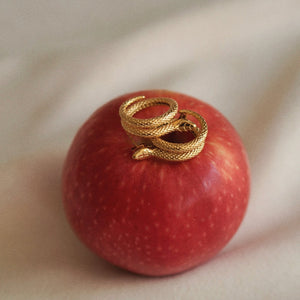 Elegant Snake Studs in Gold