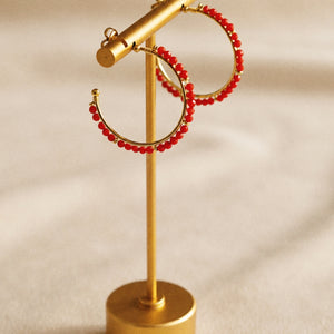 Gemstone Hoops / Red