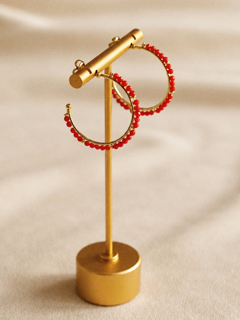 Gemstone Hoops / Red